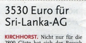 3530 Euro für die Sri-Lanka-AG.