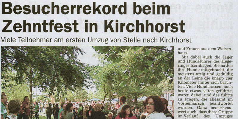 Besucherrekord beim Zehntfest in Kirchhorst