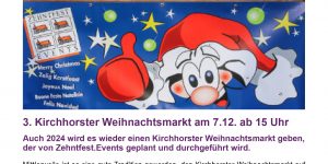 3. Kirchhorster Weihnachtsmarkt am 7.12. ab 15 Uhr